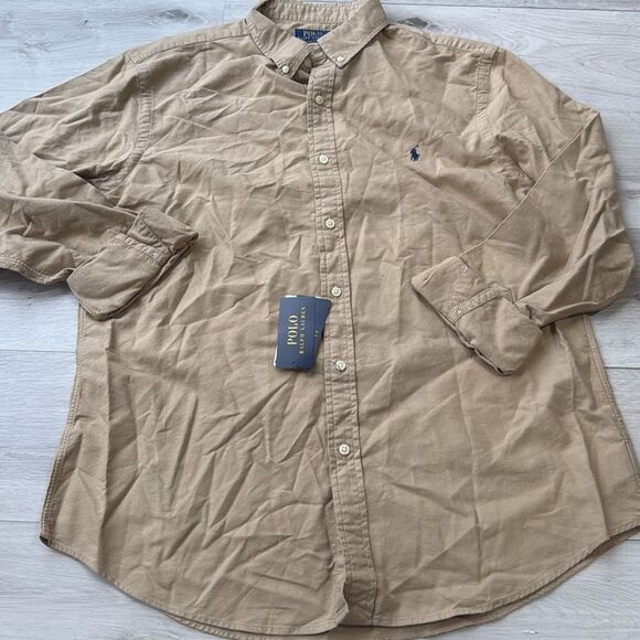 Polo Ralph‎ Lauren Garment-Dyed Oxford Shirt Surrey Tan XL nwt - Picture 3 of 4